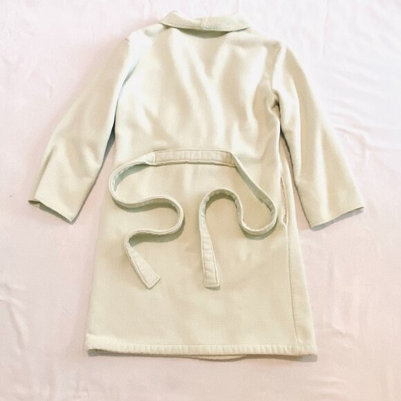 Yves Delorme Paris kimona robe Large unisex pale green waffle cotton luxury - Picture 4 of 10